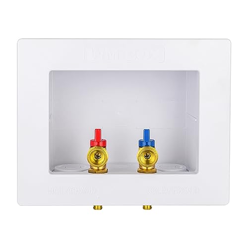 EFIELD Double Drain1/2 Inch PEX Crimp Connection x 3/4 Inch MHT Washing Machine Outlet Box, Pex Crimp Box