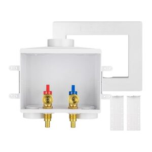 EFIELD Double Drain1/2 Inch PEX Crimp Connection x 3/4 Inch MHT Washing Machine Outlet Box, Pex Crimp Box