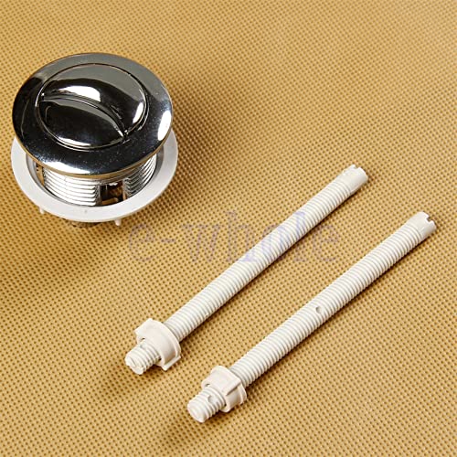 Toilet Tank lid Replacement 1X WC Toilet Cistern Replacement Plastic Water Tank Push Button Dual Flush DIY Repair Tool with 2 Rods for 38mm Hole