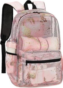 bluboon mesh backpack for girls kids semi-transparent school bookbag see through beach bag daypack gear backpack