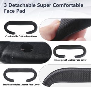 6-in-1 Set VR Face Pad for Oculus Quest 2, Fitness Facial Interface Bracket, 3pcs Foam Cushion, Anti-fogging Sweatproof Face Cover for Oculus Quest 2 Accessories Replacement, Air-Circulation Design