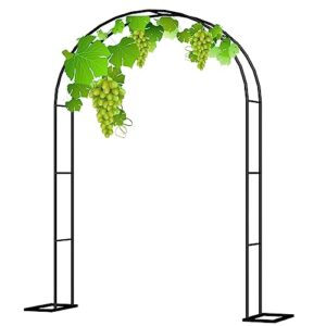 7.2/7.5ft garden arch arbour plant support archway rose arches frame strong stable wedding arch free standing 3.9-9.8ft wide metal trellis arbor,strong weather resistant assemble freely (color : blac