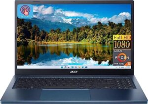 acer 2023 newest aspire 3 laptop, 15.6” fhd ips touchscreen display, amd ryzen 5 7520u processor (beats i7-1165g7), 8gb ram, 1tb ssd, amd radeon graphics, wi-fi 6, windows 11 home, steam blue