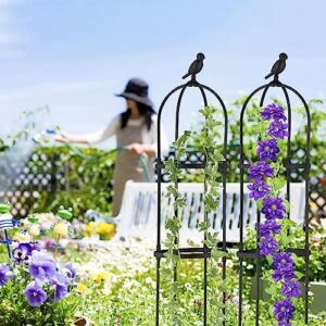 Garden Trellis for Climbing Plants Outdoor, Tall Rustproof Plant Trellis, for Potted Plants/Vine/Rose/Clematis,Garden Obelisk Trellis (Size : 120CM)