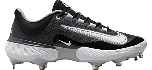 Nike Alpha Huarache Elite 4 Low DJ6521-011 Black-White Men's Metal Baseball Cleats 9.5 US