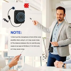 Voice Amplifier with Lapel Microphone/Microphone Headset-18W Waterproof Megaphone Speaker Pa System with 2 Mics, Bluetooth 5.0 Portable Microphone and Speaker for Teachers Elderly Tour Guide ect