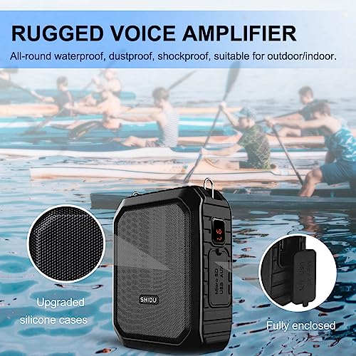 Voice Amplifier with Lapel Microphone/Microphone Headset-18W Waterproof Megaphone Speaker Pa System with 2 Mics, Bluetooth 5.0 Portable Microphone and Speaker for Teachers Elderly Tour Guide ect