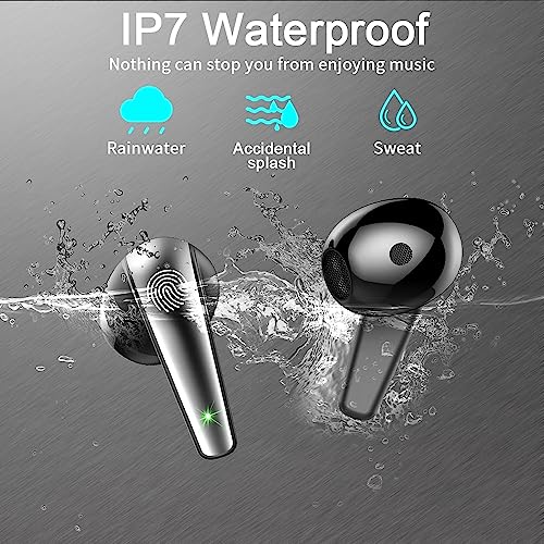 Wireless Earbud, Bluetooth 5.3 Headphones, Bluetooth Earbud Noise Cancelling, 40H Ear Buds with 4 ENC Mics, Earphones in-Ear Earbud LED Display IP7 Waterproof Stereo Mini Charging Case for Sports uaue