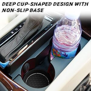 zipelo Bling Car Cup Coaster, 4 Pack Universal Vehicle Anti-Slip Cup Holder Insert Coasters, Crystal Rhinestone Silicone Shockproof Drink Mat, Car Interior Accessories Gift for Women Girls (Black)