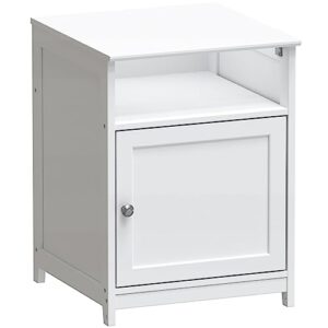 shw end table with shelf and storage, white