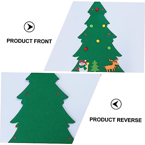 FONDOTIN 1pc Christmas Felt Christmas Tree Fireplace Mantel Decor Kids Decor Christmas Mantel Decor Felt Christmas Ornament Stocking Stuffer Green Handmade Ornaments DIY