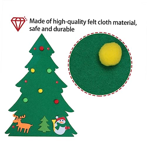 FONDOTIN 1pc Christmas Felt Christmas Tree Fireplace Mantel Decor Kids Decor Christmas Mantel Decor Felt Christmas Ornament Stocking Stuffer Green Handmade Ornaments DIY