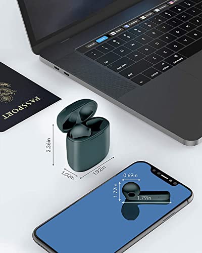 BEBEN True Wireless Earbuds, Waterproof Bluetooth Earbuds, 35Hrs Cyclic Playtime Headphones with Charging Case and mic, in-Ear Stereo Earphones Headset for Sport Dark Green