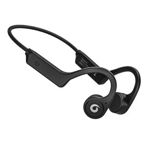 earteana bone conduction headphones, open-ear bluetoth sport headset, wireless earphone/earbuds built-in mic for work out, running, hiking, bicycling, driving (black)