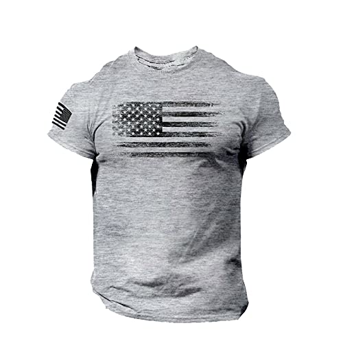 T Shirts for Men with Logo Men's American Flag Printed Patriotic Tee Shirts Short Sleeve Crew Neck T-Shirts Summer Streetwear Casual Tank Tops Sweatshirt for Men