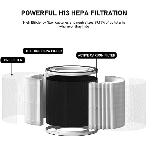 A1/A1W HEPA Filter Replacement Compatible with TCL BREEVA A1/A1W Air Purifier, Compare to Part # Breeva A1F (Not Compatible with TCL Breeva A1C/A2/A3/A5), 2 Pack