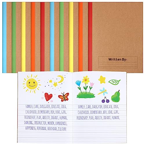 Henoyso 20 Pcs Primary Composition Notebook for Kids Bulk 9 3/4 x 7 1/2 Inch Primary Journals Writing Journal with Rainbow Spine Kids Handwriting and Drawing Story Journal for School Student Classroom