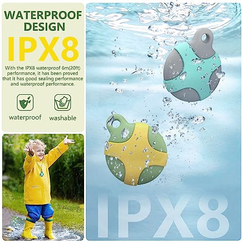 IPX8 Waterproof Airtag Holder Necklace Kids,with Necklace Adjustable Length&Keychain for Apple Airtags,AirTag Case for Luggage, Dog Collar, Keys,Anti-Scratch Full Body Protective Airtag (5 Pack)