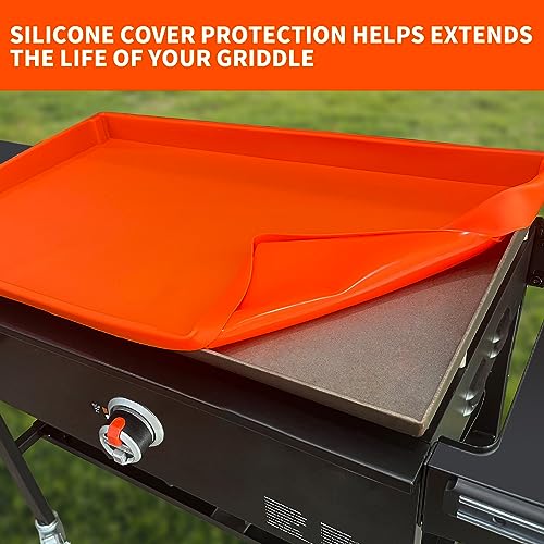 JAJANLIFE Silicone Griddle Cover for Blackstone 17 inch, Upgrade Full Edge Coverage Griddle Mat, Reusable Food Grade Silicone Grill Mat, Best Griddle Grill Buddy for Blackstone Griddle (17 inch)