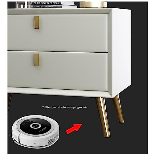 Solid Wood Nightstand with 2 Drawer Bedside Table Modern End Side Table Side Bed Table with Sliding Drawer Metal Legs Modern Bedside Table e Sofa End Side Table, A