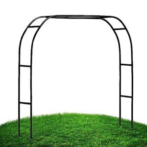 garden arch metal trellis arbor rose arch for wedding balloon decoration climbing plant garden archway wide 79in 47in 55in 71in 94in 138in (color : black, size : 110" w x 87" h)