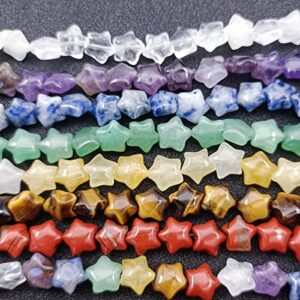 Natural Crystal Stone Star Shape Loose Beads Gemstone Handmade DIY Jewelry Making Accessories,Xiuyan Jade 21pcs