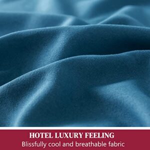 JOOKI Sheet Set California King Luxury Hotel Bed Sheets Soft Microfiber Cooling Sheets Set, Deep Pocket up to 16” Mattress, Breathable Machine Washable Bedding Set, Navy Blue