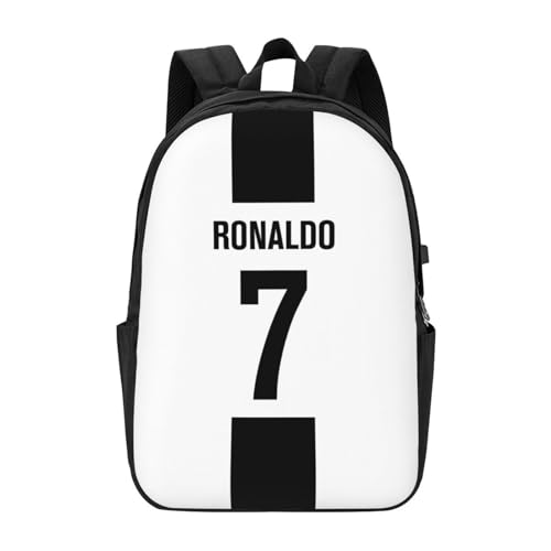 Luja Dling Ronaldo #7 Backpacks Bag Laptop Bag Bookbag Usb Backpack 17 Inch For Daily