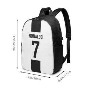 Luja Dling Ronaldo #7 Backpacks Bag Laptop Bag Bookbag Usb Backpack 17 Inch For Daily