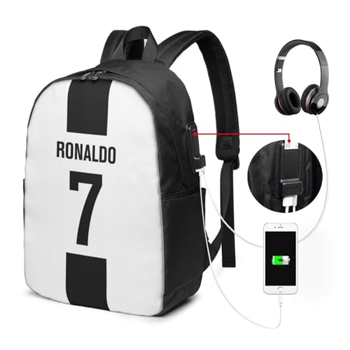 Luja Dling Ronaldo #7 Backpacks Bag Laptop Bag Bookbag Usb Backpack 17 Inch For Daily