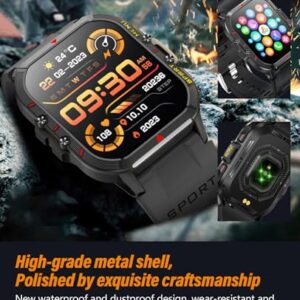 EarlySincere Smart Watch, 1.96''HD Full Touch Screen Bluetooth Call Outdoor Sports Watches with Waterproof Dust-Proof, Activity Fitness Tracker Blood Oxygen Sleep Monitor Pedometer for iOS Android