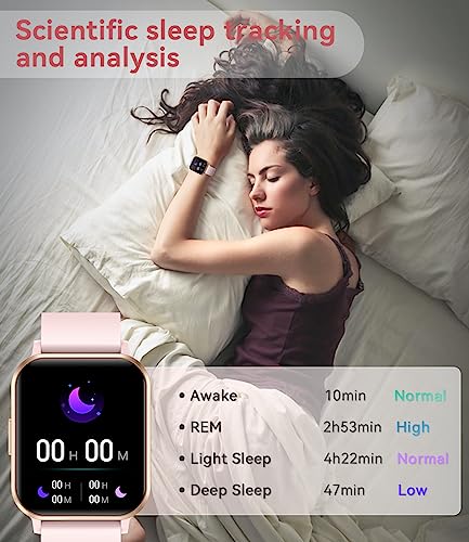 LIGE Smart Watch for Women with Android iOS, 1.83 Inch Bluetooth Calls/Real-Time Notification Smartwatch, 100 Sports, IP68 Waterproof Healthy Fitness Tracker, Pink