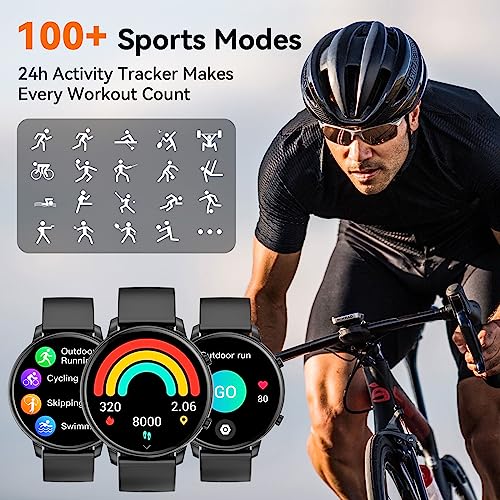 Smart Watch, Bluetooth Call Smartwatch for Men and Women,Monitoring Heart Rate/Sleep/Blood Oxygen/Pedometer,1.39-inch Fitness Tracker with Multiple Sports Modes,Smartwatches fit for IOS and Android