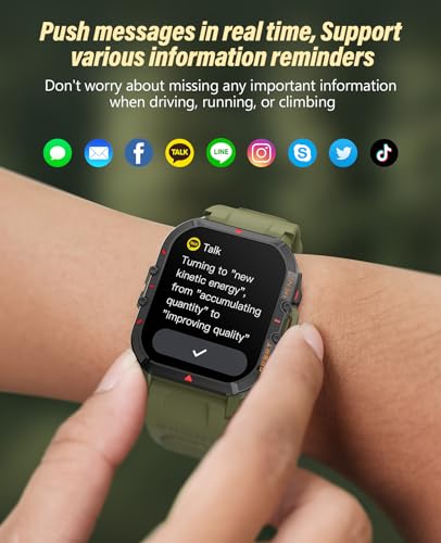 EarlySincere Smart Watch, 1.96''HD Full Touch Screen Bluetooth Call Outdoor Sports Watches with Waterproof Dust-Proof, Activity Fitness Tracker Blood Oxygen Sleep Monitor Pedometer for iOS Android