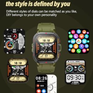 EarlySincere Smart Watch, 1.96''HD Full Touch Screen Bluetooth Call Outdoor Sports Watches with Waterproof Dust-Proof, Activity Fitness Tracker Blood Oxygen Sleep Monitor Pedometer for iOS Android