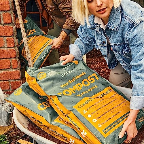 Return Organic Compost #001, Fertilizer for Indoor & Outdoor Garden Soil Beds, Plants & Vegetables, Potting Soil, Raised Beds, Lawns - Improves Soil Structure, Peat Free, OMRI Listed (32-35 Pound Bag)