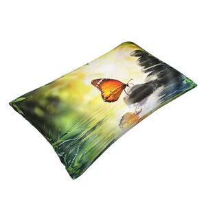 MENEAU Relaxation with Massage Stones in Water with Bamboo Men Women Pillowcase for Sofa Couch Bed Chair 14"X20"