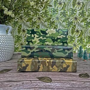 Dtiafu Camo Wrapping Paper for Men Boys Kids - Army Wrapping Paper for Birthday Veterans Day - 4 Style Green Blue Camouflage Gift Wrap - 20 X 28inch Per Sheet(8 Sheet Folded Flat)