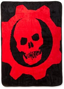 seven times six gears of war men's video game series skull logo soft plush 48" x 60" flannel fleece throw blanket