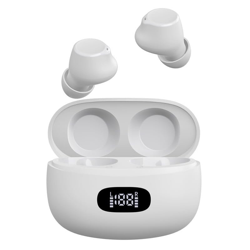 BD&M Wireless Earbuds, Bluetooth Headphones, TWS Earphones in-Ear Ear Buds Built in Mic Headset Premium Sound with Deep Bass for Workout, Gaming Sports, Work, Running, Gym