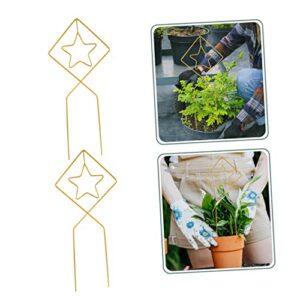 YARNOW 2pcs Flower Stand Rose Vines Plants for Outside Gold Stand Plant Climbing Frame House Plants Indoors Live Garden Metal Trellis Golden Metal Plant Climbing Supports Vine Trellis