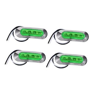 mikinona 4pcs boat trailer kit turning light trailer side light signal side marker light abs truck green led truck tail truck indicator light