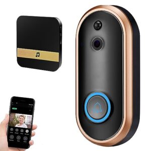 atopskins ring video doorbell camera wireless, 1080p door bell cameras wireless with buzzer, ai smart human detection, 2-way audio, voice changing, 1080p night vision, cloud storage, alert, sms push