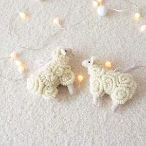 Christmas Tree Hanging Ornament Wooly Felt Sheep Christmas Tree Pendant Holiday Decoration Xmas Decor for New Year Party (A)