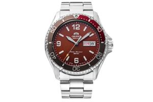 orient "mako-3" japanese automatic/hand-winding 200m diver style watch, matte red, ra-aa0820r19b
