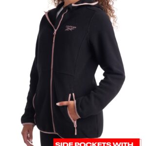 Reebok Women's Jacket - Polar Fleece Sweatshirt Jacket - Lightweight Coat for Women (S-XL), Size Small, Black