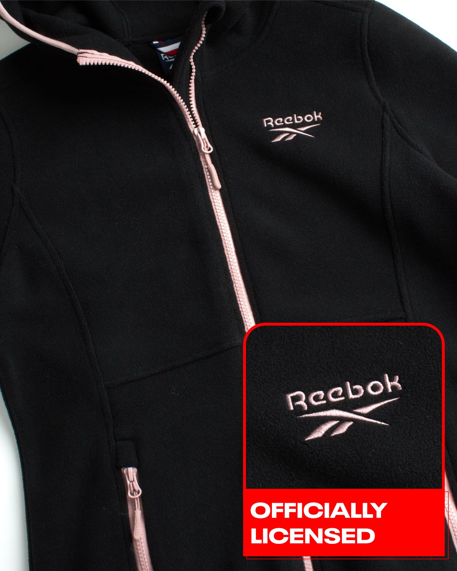 Reebok Women's Jacket - Polar Fleece Sweatshirt Jacket - Lightweight Coat for Women (S-XL), Size Small, Black