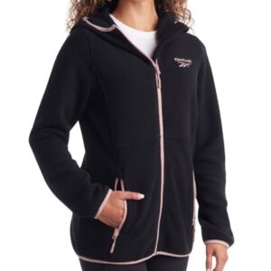 Reebok Women's Jacket - Polar Fleece Sweatshirt Jacket - Lightweight Coat for Women (S-XL), Size Medium, Black