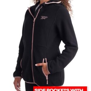 Reebok Women's Jacket - Polar Fleece Sweatshirt Jacket - Lightweight Coat for Women (S-XL), Size Medium, Black