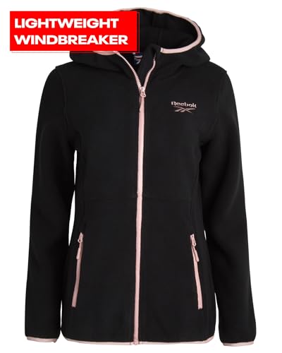 Reebok Women's Jacket - Polar Fleece Sweatshirt Jacket - Lightweight Coat for Women (S-XL), Size Medium, Black